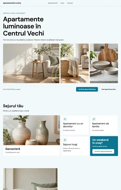 Site generat pentru Apartamentele Lumina, Cazări