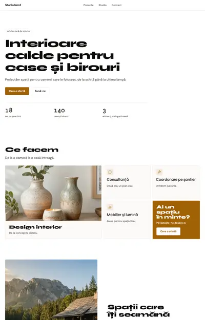 Site generat pentru Studio Nord, Site-uri pentru afaceri