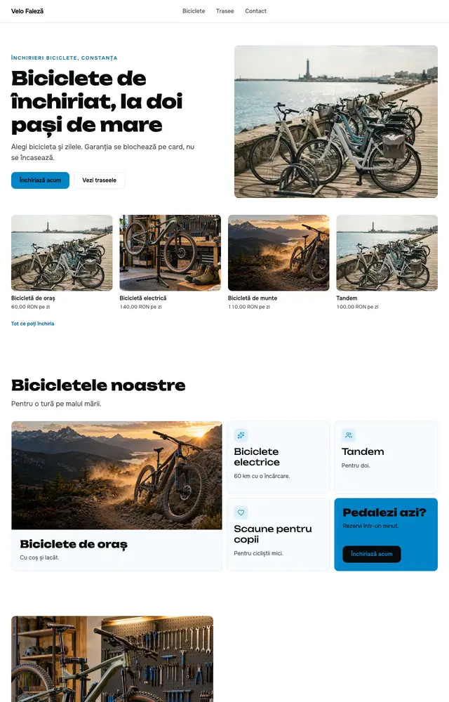 Site generat pentru Velo Faleză, Închirieri