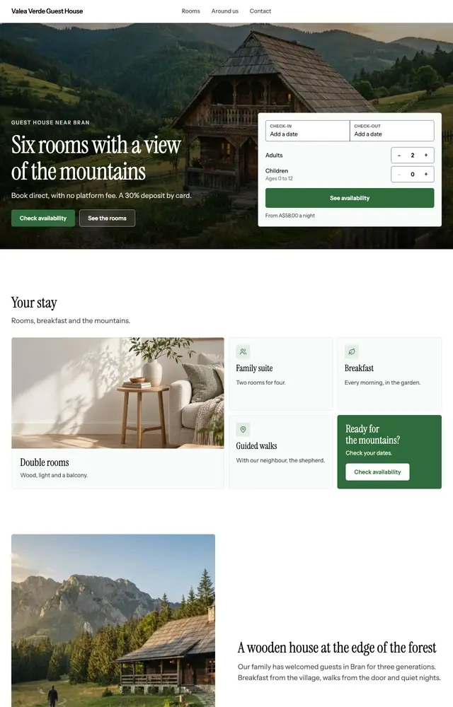 A site generated for Valea Verde Guest House, Stays