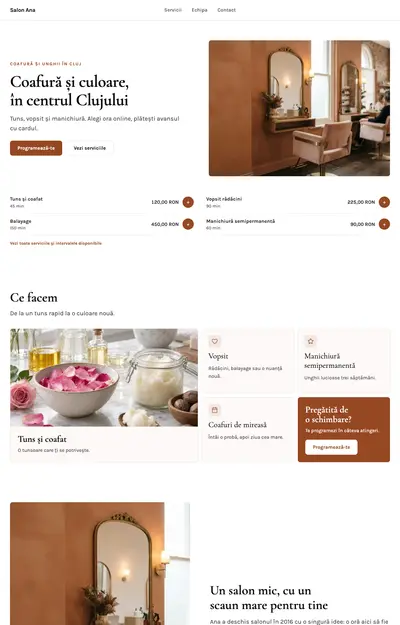 Site generat pentru Salon Ana, Saloane și frizerii